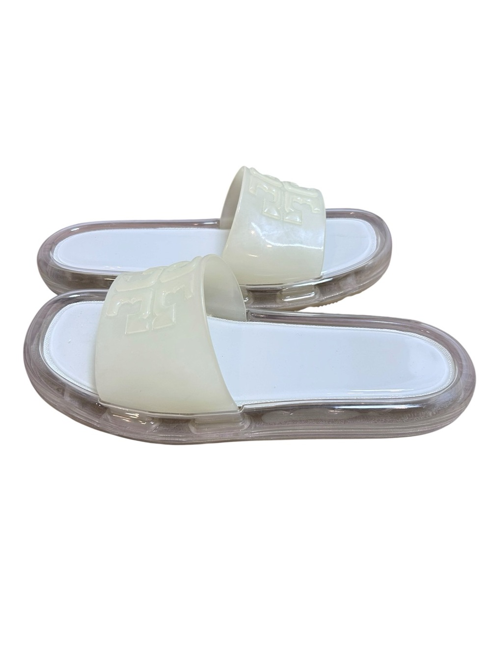 Tory Burch Bubble Jelly Slides ivory size 8 slip on sandals rubber Shopbop